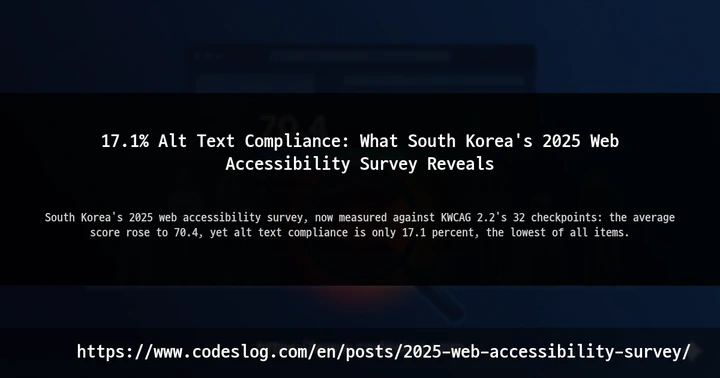17.1% Alt Text Compliance: What South Korea's 2025 Web Accessibility Survey Reveals thumbnail