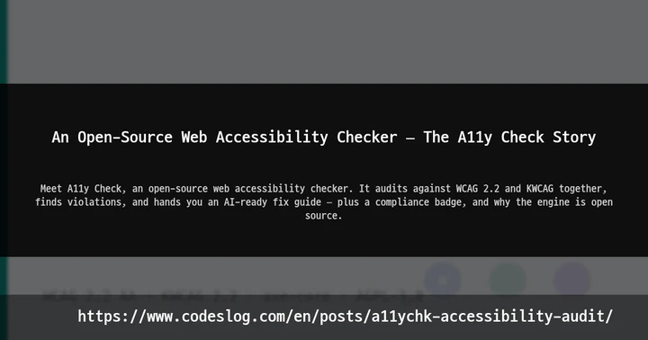 An Open-Source Web Accessibility Checker — The A11y Check Story thumbnail