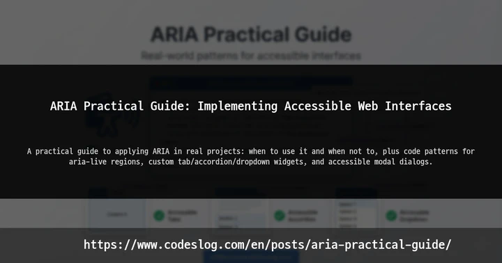 ARIA Practical Guide: Implementing Accessible Web Interfaces thumbnail