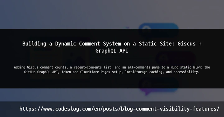 Building a Dynamic Comment System on a Static Site: Giscus + GraphQL API thumbnail