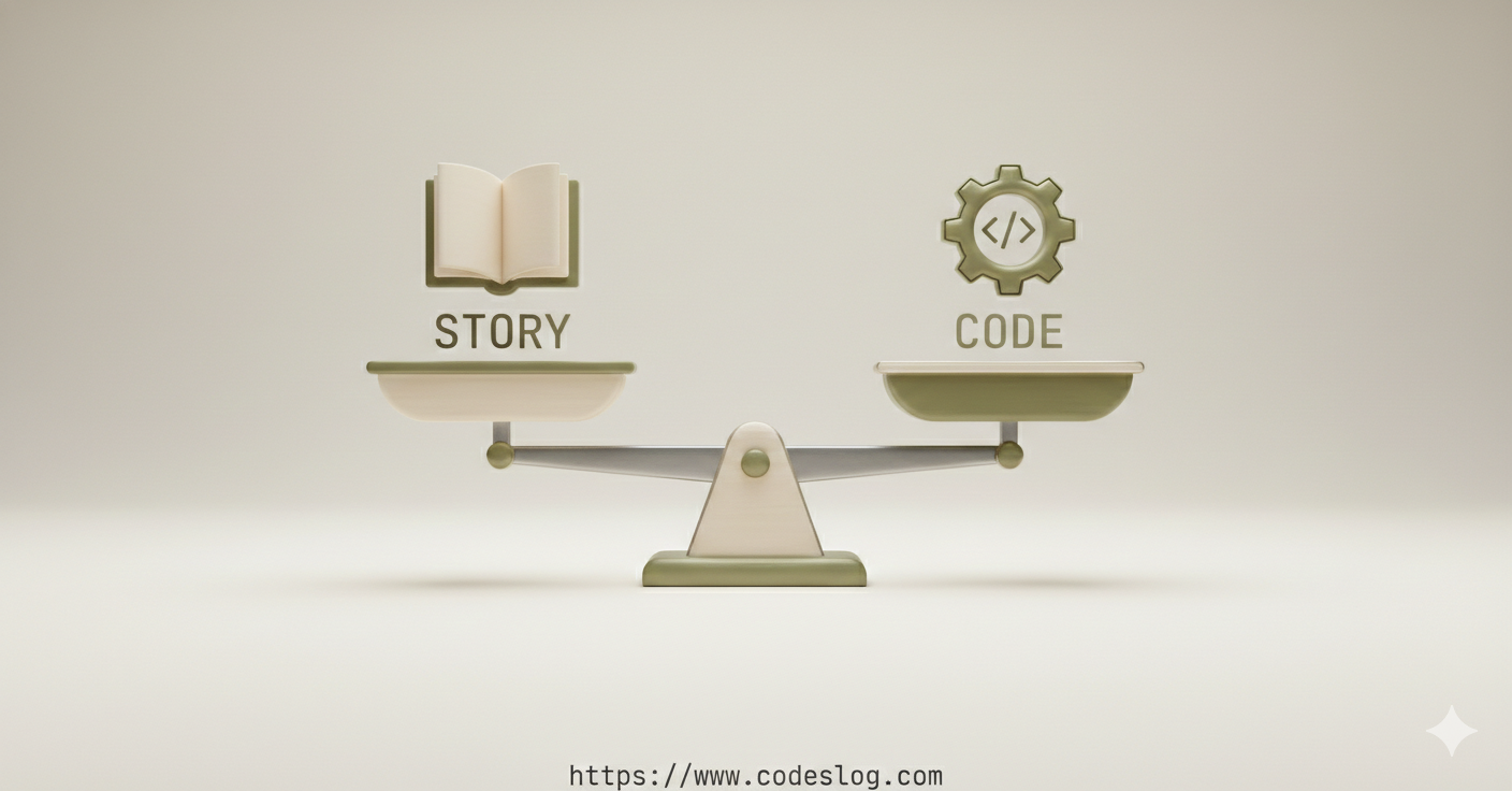 저울질하듯 설명과 코드의 균형을 잘 잡는게 중요하겠죠.