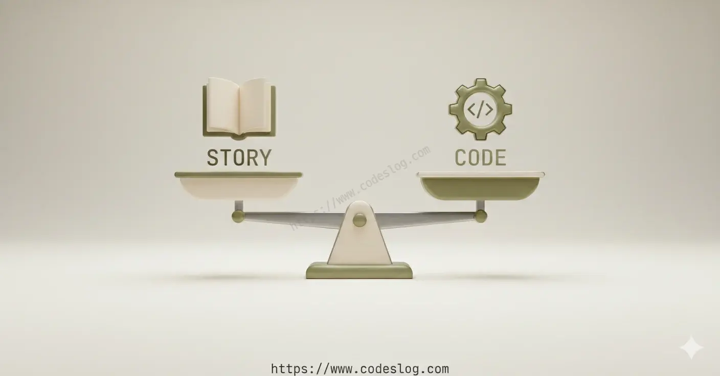 저울질하듯 설명과 코드의 균형을 잘 잡는게 중요하겠죠.