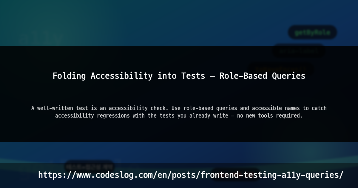 Folding Accessibility into Tests — Role-Based Queries thumbnail