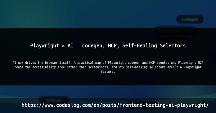 Playwright × AI — codegen, MCP, Self-Healing Selectors thumbnail