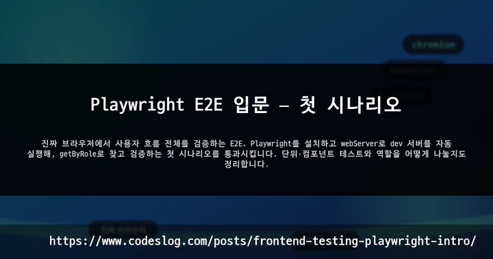 Playwright E2E 입문 — 첫 시나리오 썸네일