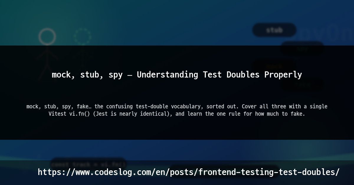 mock, stub, spy — Understanding Test Doubles Properly thumbnail
