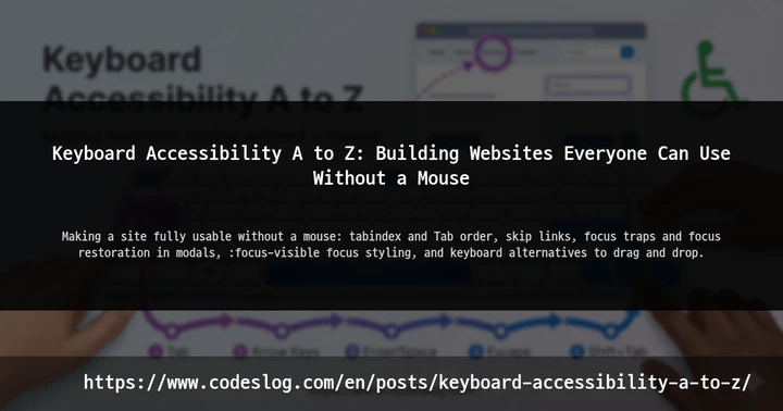 Keyboard Accessibility A to Z: Building Websites Everyone Can Use Without a Mouse thumbnail