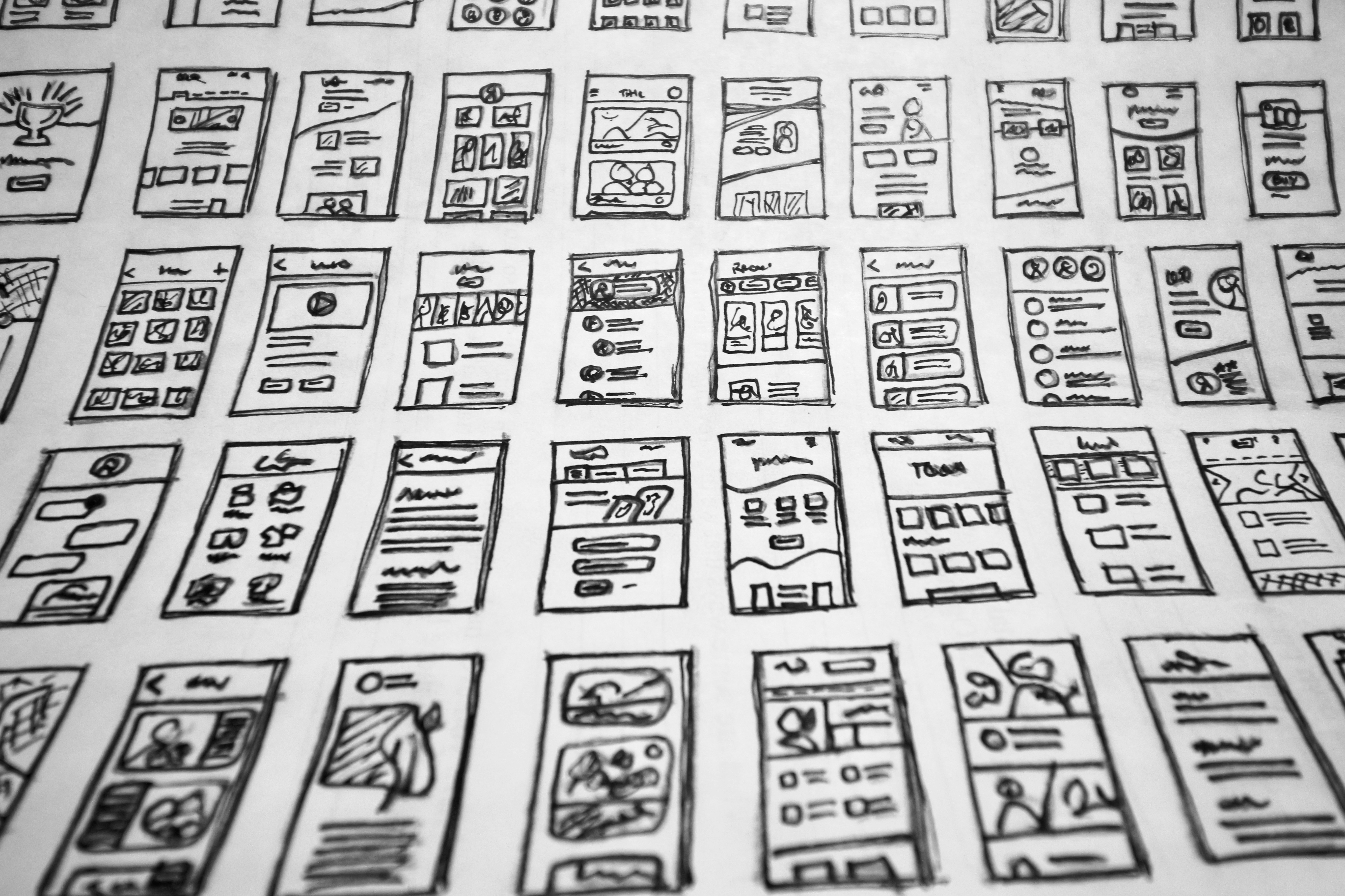 Website layout wireframe - A page structured with semantic tags