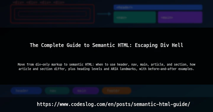 The Complete Guide to Semantic HTML: Escaping Div Hell thumbnail