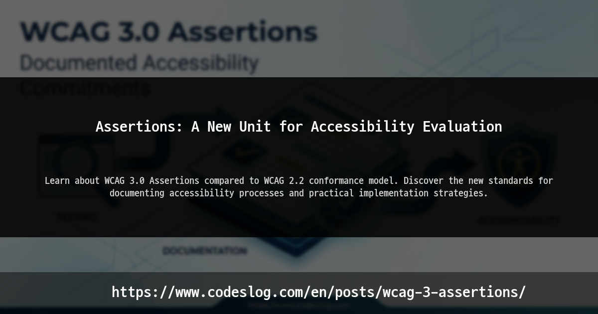 Blog post thumbnail: Assertions: A New Unit for Accessibility Evaluation...