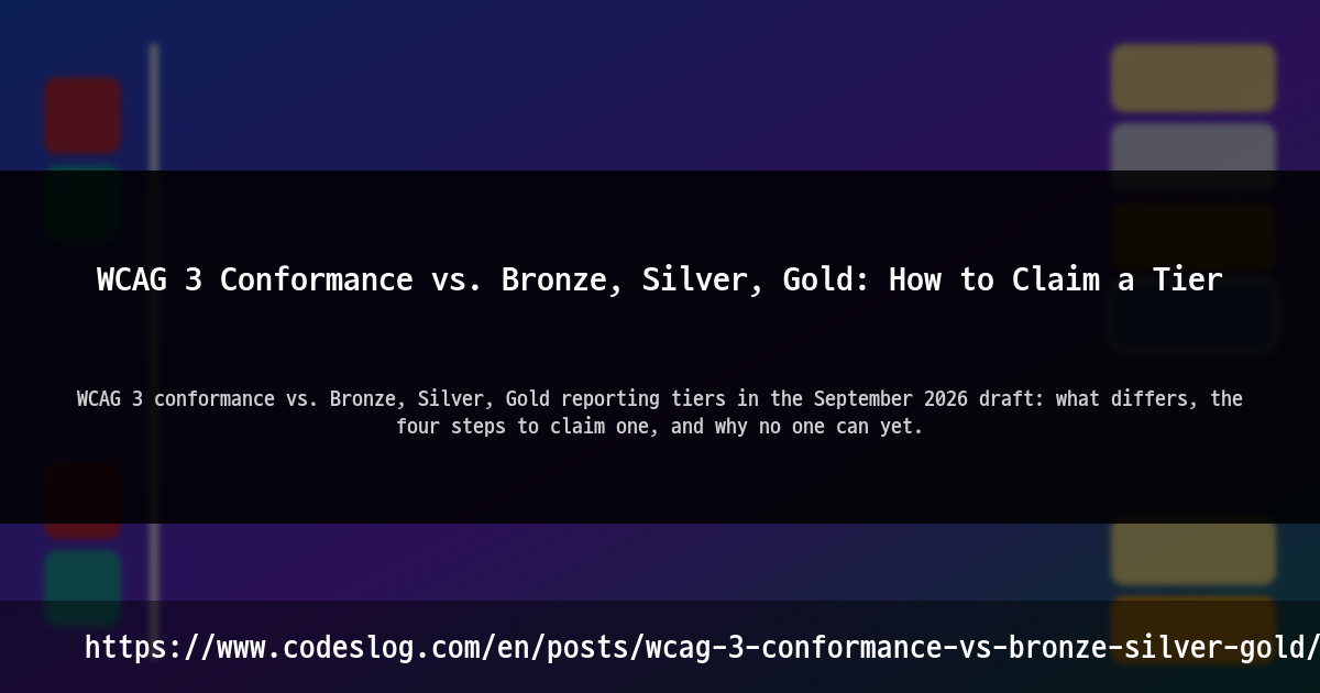 WCAG 3 Conformance vs. Bronze, Silver, Gold: How to Claim a Tier thumbnail