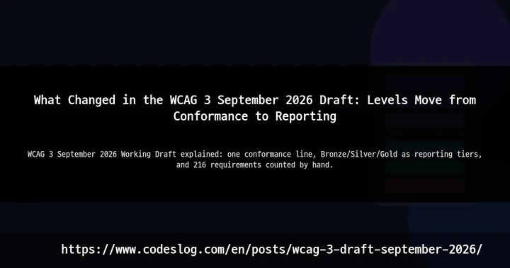 What Changed in the WCAG 3 September 2026 Draft: Levels Move from Conformance to Reporting thumbnail