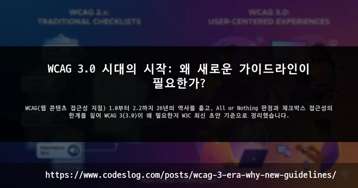 WCAG 3.0 시대의 시작: 왜 새로운 가이드라인이 필요한가? 썸네일