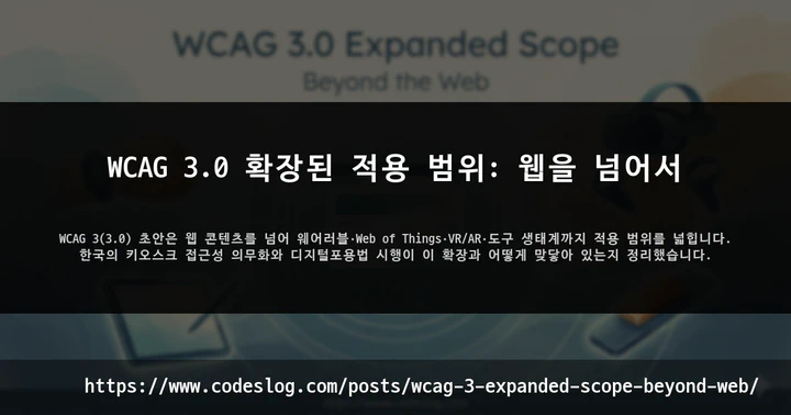 WCAG 3.0 확장된 적용 범위: 웹을 넘어서 썸네일
