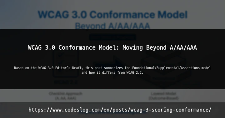 WCAG 3.0 Conformance Model: Moving Beyond A/AA/AAA thumbnail
