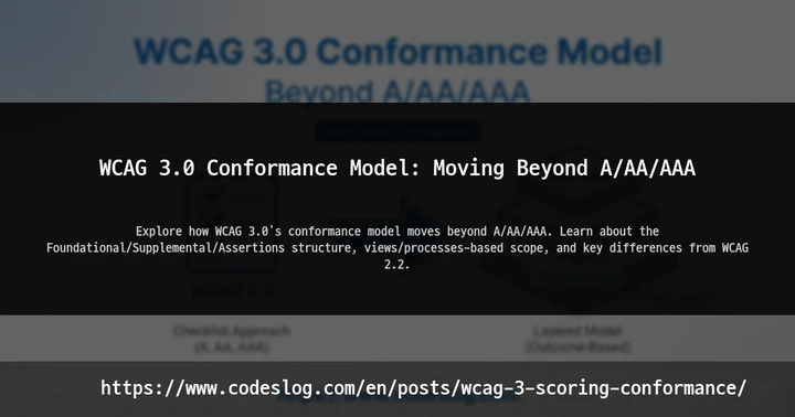 WCAG 3.0 Conformance Model: Moving Beyond A/AA/AAA thumbnail