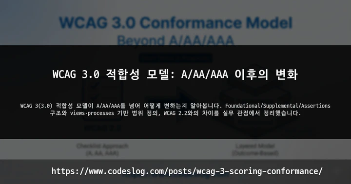 WCAG 3.0 적합성 모델: A/AA/AAA 이후의 변화 썸네일