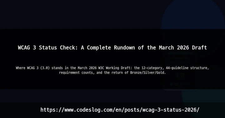 WCAG 3 Status Check: A Complete Rundown of the March 2026 Draft thumbnail