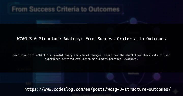 WCAG 3.0 Structure Anatomy: From Success Criteria to Outcomes thumbnail