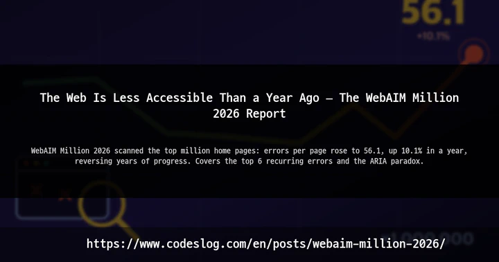 The Web Is Less Accessible Than a Year Ago — The WebAIM Million 2026 Report thumbnail